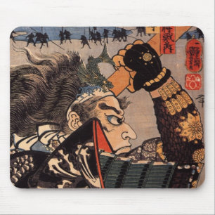 100勇敢な大将の日本のな武士の絵画 マウスパッド