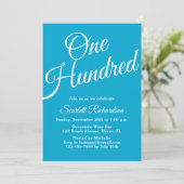 100台本アクアブルー100th誕生日パーティー 招待状 (スタンド正面)