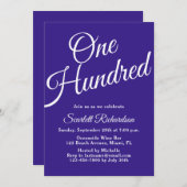 100台本パープル100th誕生日パーティー 招待状 (正面/裏面)