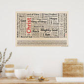 100名のイエス英語つづり ポスター (キッチン)