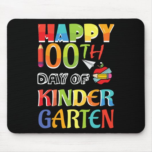100名の日が楽しい幼稚園100日目 マウスパッド (正面)