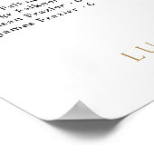 100名エレガントのゲスト用アルファベットの座席表 ポスター (角)