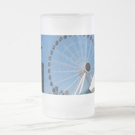 100周年の観覧車すりガラスのビアマグ フロストグラスビールジョッキ (中央)