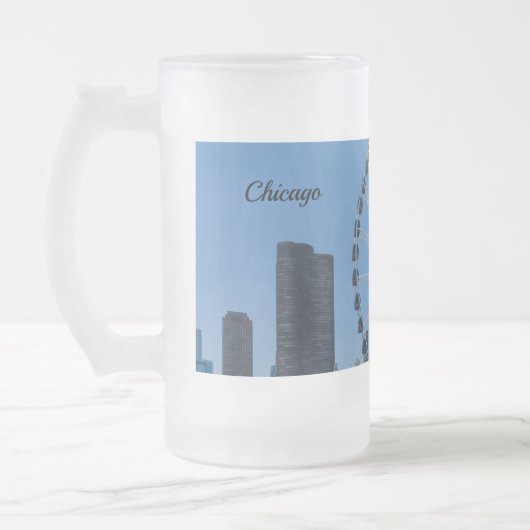 100周年の観覧車すりガラスのビアマグ フロストグラスビールジョッキ (左)