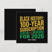 100周年ブラックヒストリー購読ステータス更新 招待状 (正面/裏面)