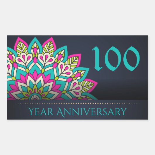 100周年封筒用シール 長方形シール (正面)