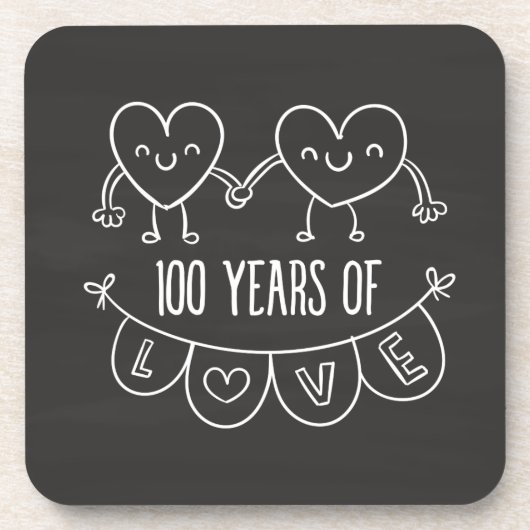 100周年記念ギフトチョークハート コースター (正面)