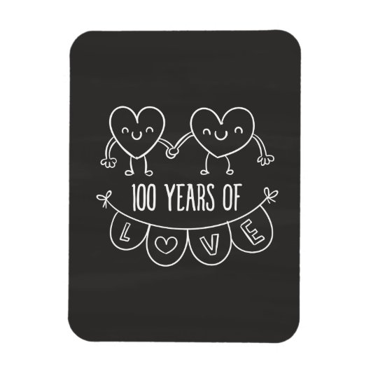 100周年記念ギフトチョークハート マグネット (縦)