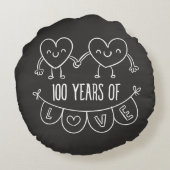 100周年記念ギフトチョークハート ラウンドクッション (裏面)
