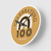 100周年記念モダンデザイン ラウンド壁時計 (傾斜)