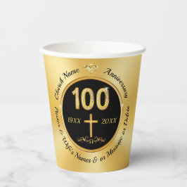 100周年記念紙杯パーソナライズされた 紙コップ
