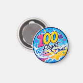 100回目のフライト カラフルな飛行機 旅行のお土産 マグネット (正面/裏面)