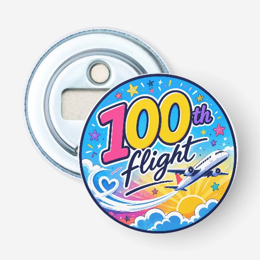100回目のフライト カラフルな飛行機 旅行のお土産 栓抜き (正面)