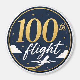 100回目のフライト ゴールド飛行機 旅行のお土産 マグネット