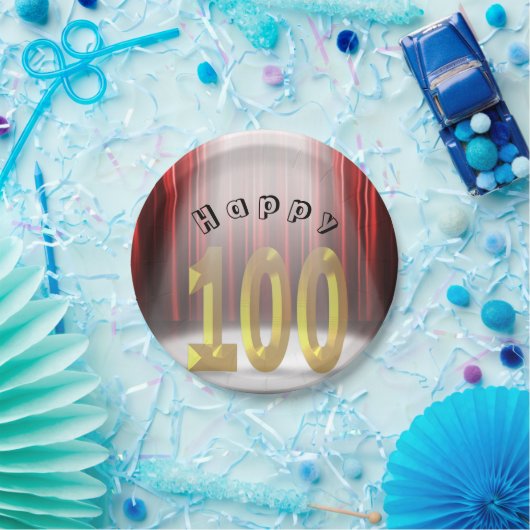 100回目の誕生日パーティーがスポットライトで開かれる ペーパープレート (パーティー)