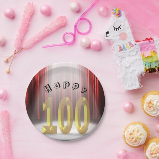 100回目の誕生日パーティーがスポットライトで開かれる ペーパープレート (パーティー)