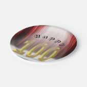 100回目の誕生日パーティーがスポットライトで開かれる ペーパープレート (アングル)