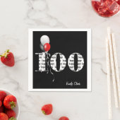 100回誕生日パーティー風船 スタンダードカクテルナプキン (インサイチュ)