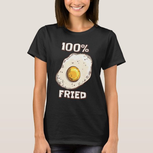 100天ぷらサニーサイドアップフライ卵 Tシャツ (正面)