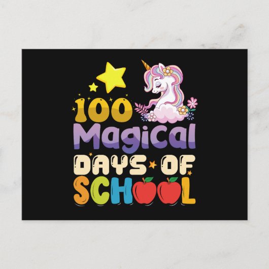 100学校ユニコーン日の魔法の先生 ポストカード (正面)