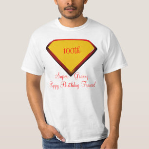 100年によってすごいおばあさんの誕生日のワイシャツ Tシャツ