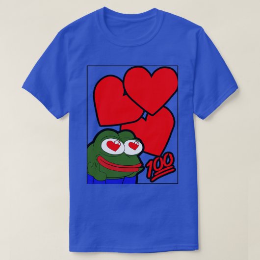 100年にカエルをペペLOVEする Tシャツ (デザイン正面)
