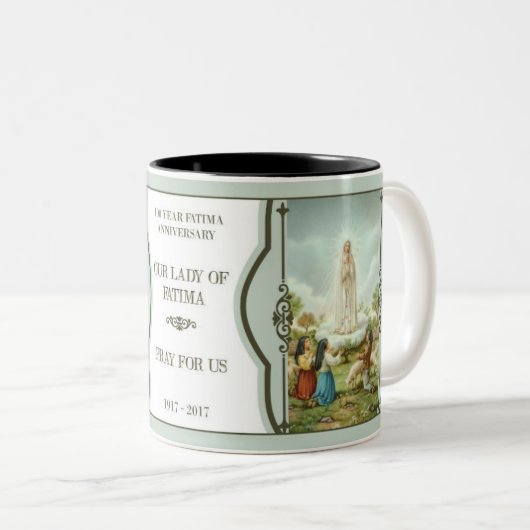 100年のファティマ記念日1917-2017年 ツートーンマグカップ (正面右)
