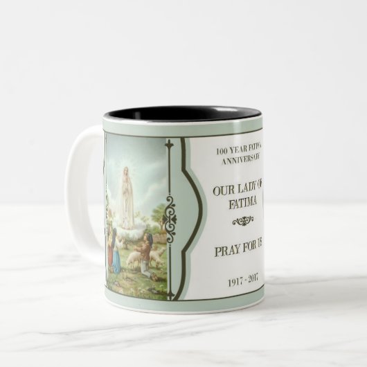100年のファティマ記念日1917-2017年 ツートーンマグカップ (正面左)