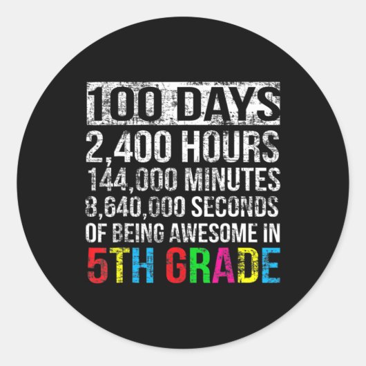 100年の学位授与の100日のカウントダウンT ラウンドシール (正面)