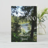 100年の思い出に残る誕生日・湖の景色 招待状 (スタンド正面)