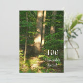 100年の思い出に残る誕生日・男性用 招待状 (スタンド正面)