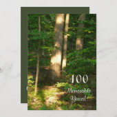 100年の思い出に残る誕生日・男性用 招待状 (正面/裏面)