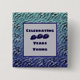 100年の若いマイルストーン誕生日モザイク 缶バッジ