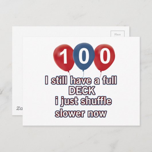 100年の誕生日おもしろいデザイン ポストカード (正面/裏面)