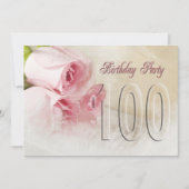 100年の誕生日パーティーの招待状 招待状 (正面)