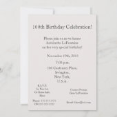 100年の輝き！- 誕生日お祝い/白いバラ 招待状 (裏面)