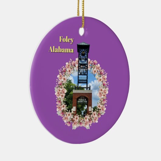 100年プラザ時計フォーリーアラバマパープルシェード セラミックオーナメント (右)