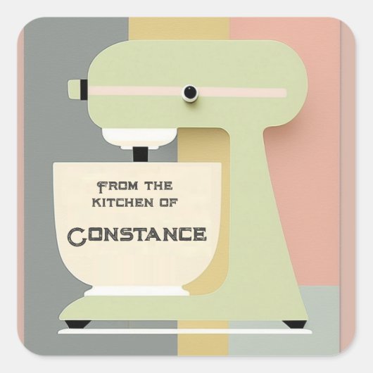 100年モダン半ば頃からステッカーの台所で スクエアシール (正面)