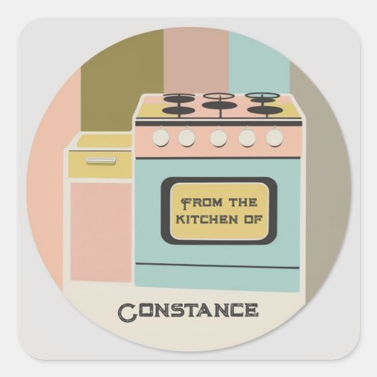 100年モダン半ば頃からステッカーの台所で スクエアシール (正面)