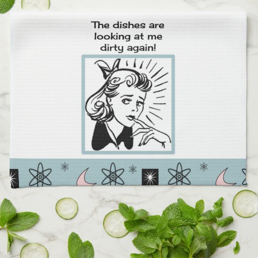 100年代半ばのレトロな食器タオル キッチンタオル (折り畳み)