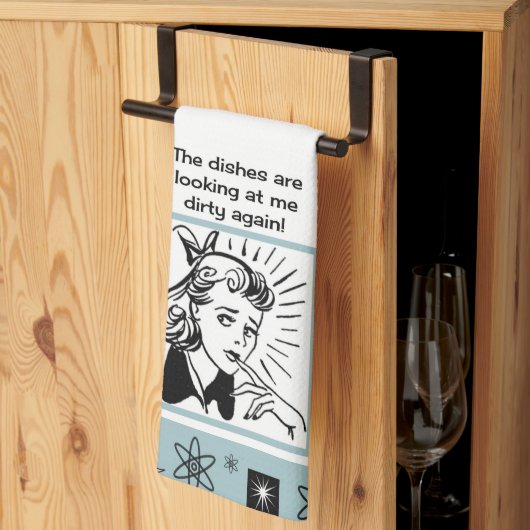 100年代半ばのレトロな食器タオル キッチンタオル (三つ折り)