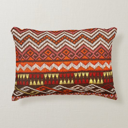 100年以上前のタイのカラフル・ハンドクラフト・ペ アクセントクッション (正面)
