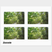 100年公園の森の道の日光 長方形シール (シート)