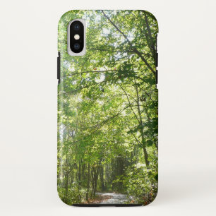 100年公園の森の道の日光 iPhone X ケース