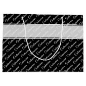 100年版白黒タイポグラフィパターン – 100日 ラージペーパーバッグ (裏面)