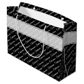 100年版白黒タイポグラフィパターン – 100日 ラージペーパーバッグ (裏面アングル)