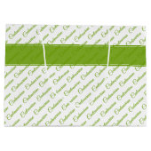 100年生緑/白タイポグラフィパターン – 100th ラージペーパーバッグ (裏面)