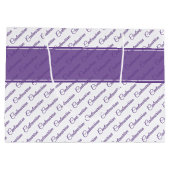 100年紫色/白色タイポグラフィパターン100th ラージペーパーバッグ (裏面)