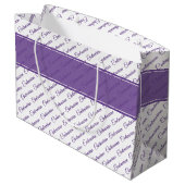 100年紫色/白色タイポグラフィパターン100th ラージペーパーバッグ (裏面アングル)