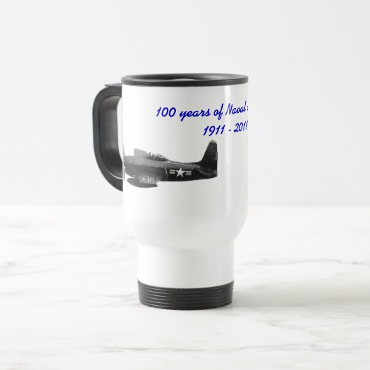 100年間の海軍の航空活動の闘士スズメバチ トラベルマグ (正面左)